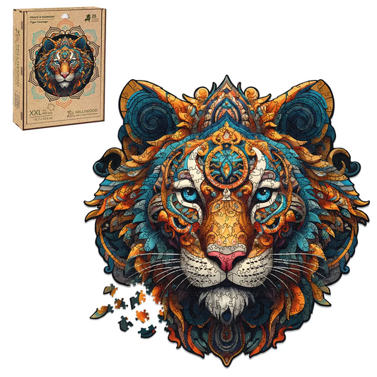 Tiger Courage Wooden Puzzle Shape XXL