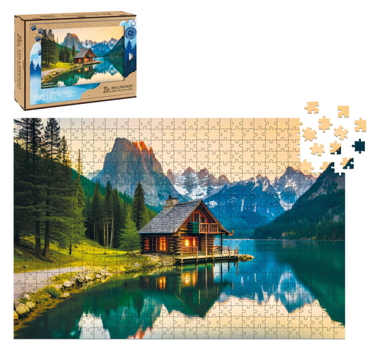 Mountain Cottage Wooden Puzzle Rectangle XXL