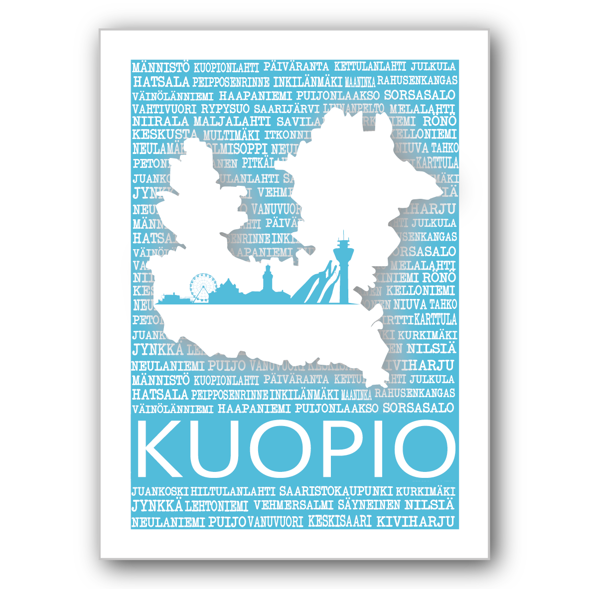 Kuopio Kotiseutu Postikortti turkoosi