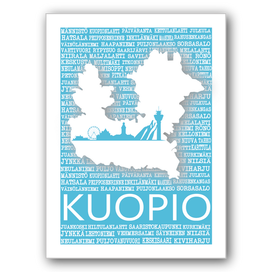 Kuopio Kotiseutu Postikortti turkoosi