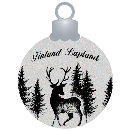 Christmas Ball Reindeer Forest silver