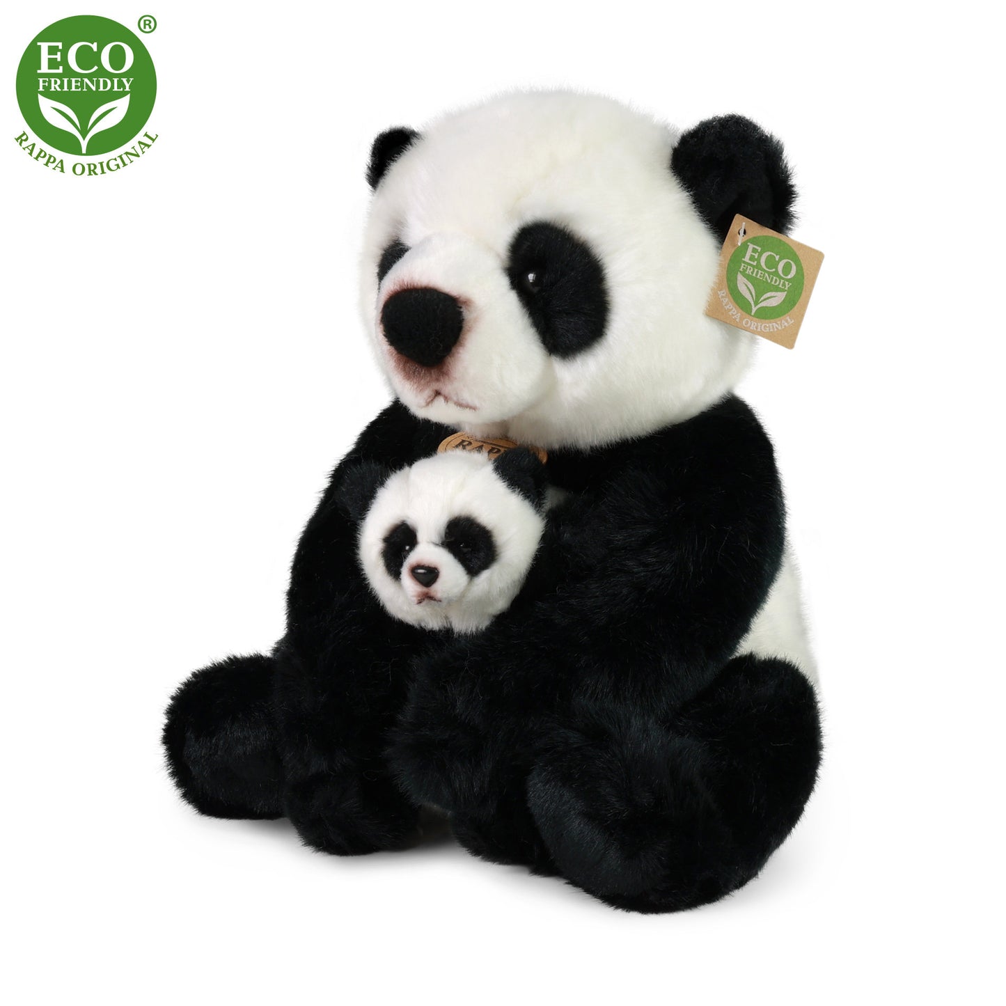 Plush panda w/cub 27 cm