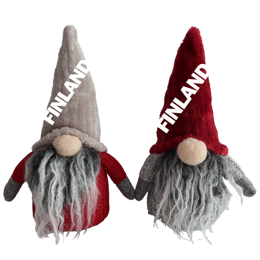 Cap Santa beige and red fabric yarn 20 cm 2 pcs assortment FIN