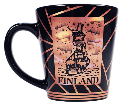 Rosegold Mug Map Black FIN