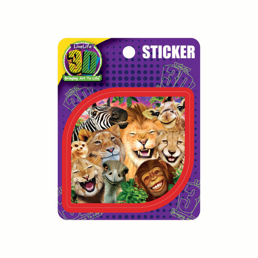 3D LiveLife Stickers - Safari Smiles