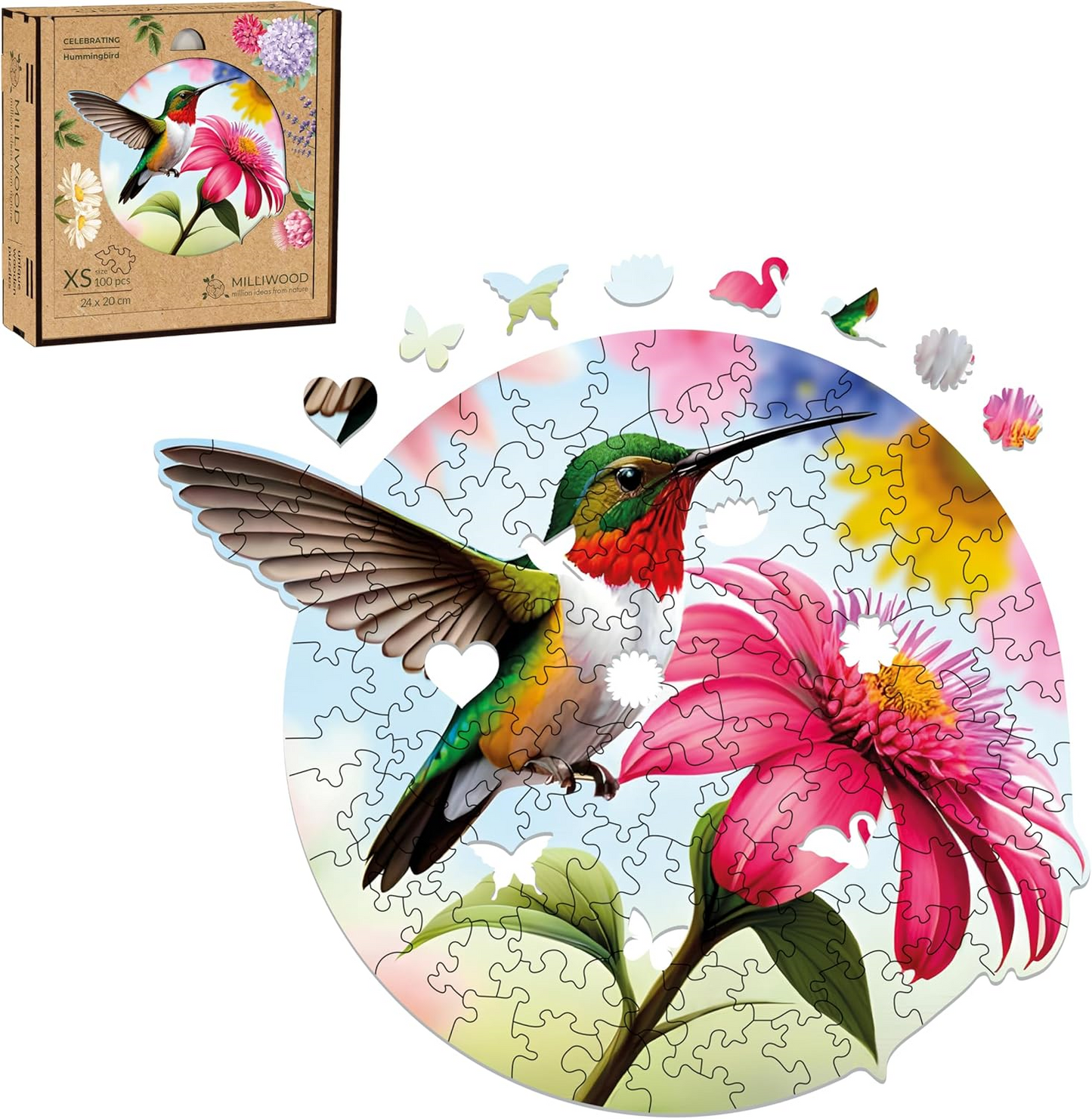 Hummingbird Wooden Puzzle Shape XS