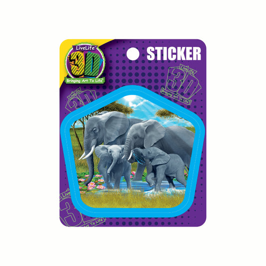 3D LiveLife Stickers - Pachyderm Pals