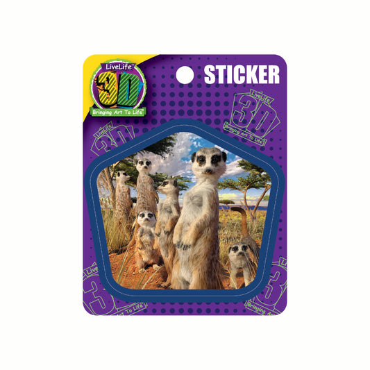 3D LiveLife Stickers - Meerkat Gaze