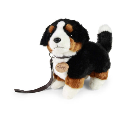 Plush Bernese Mountain Dog with leash 22 cm