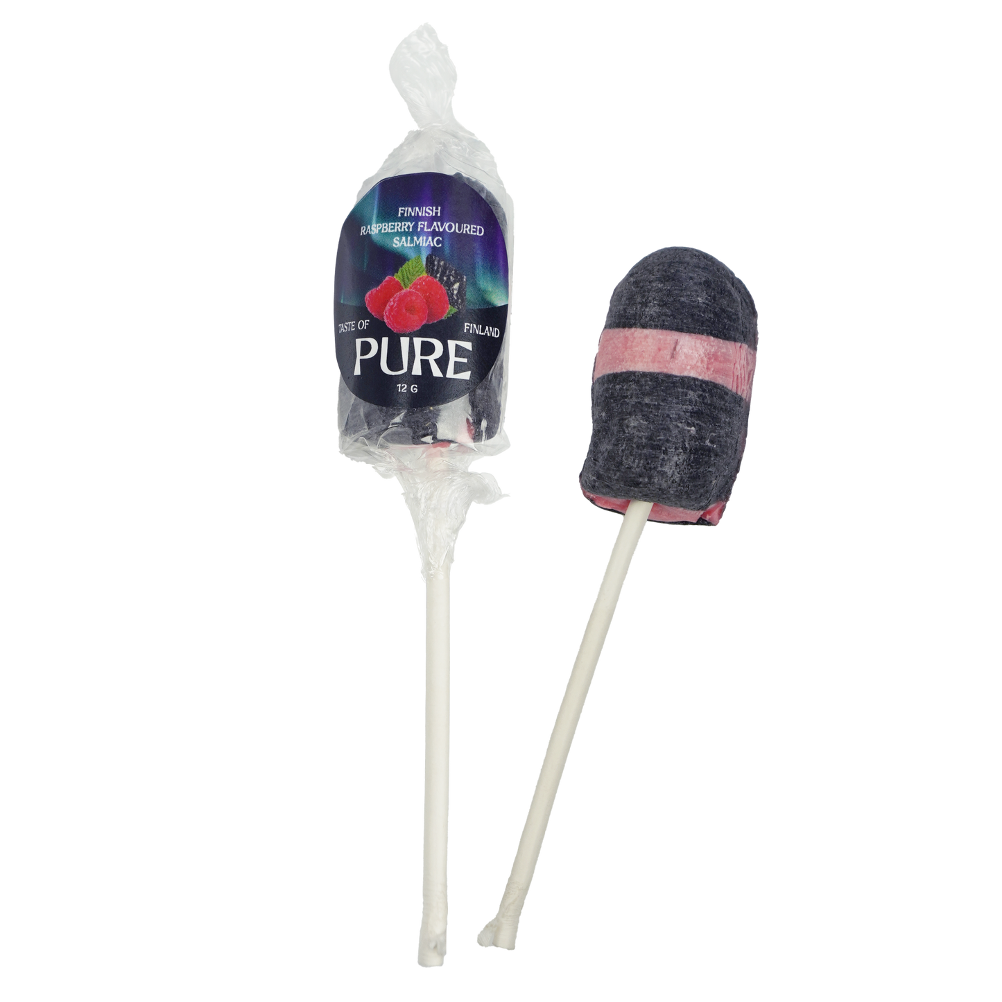 Pure Vadelman Makuinen Salmiakki Tikkari 12g