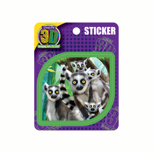 3D LiveLife Stickers - Ring-Tailed Lemurs
