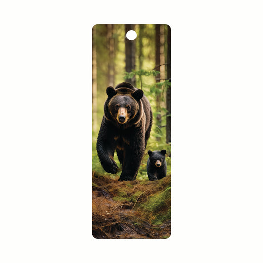 3D LiveLife Bookmarks - Black Bear Family Stroll