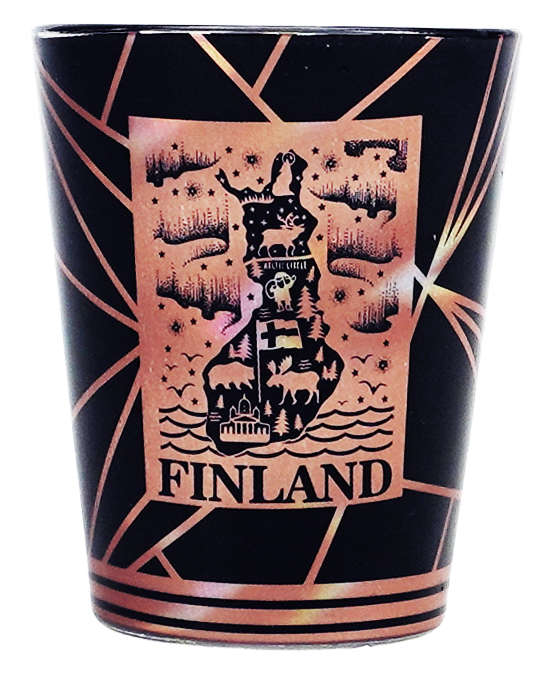 Rosegold Shot Glass Map Black FIN