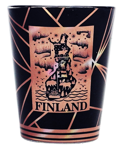 Rosegold Shot Glass Map Black FIN