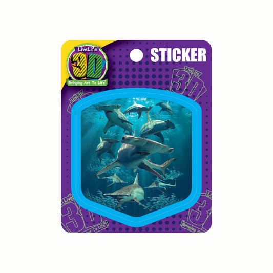 3D LiveLife Stickers - Hammerhead Sharks
