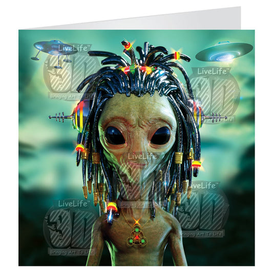 3D LiveLife Greetings Cards - Aliendred