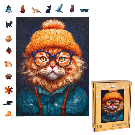 Giovanny Ginger Cat Wooden Puzzle Rectangle L