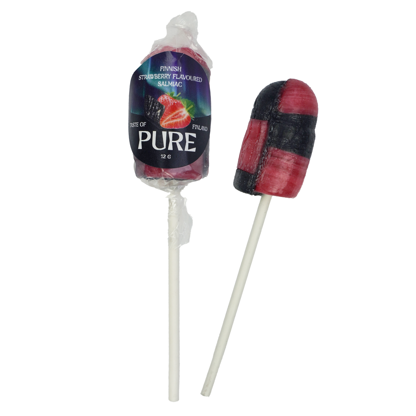 Pure Mansikan Makuinen Salmiakki Tikkari 12g