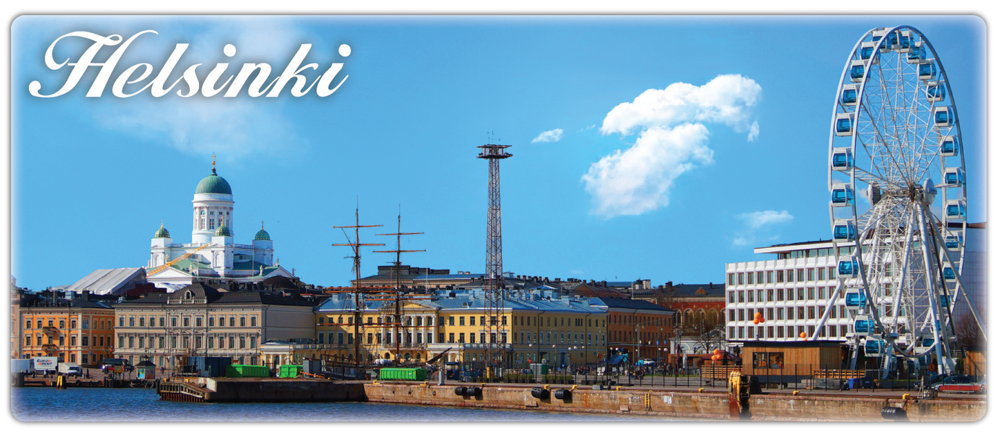 Market Square Panorama Photo Magnet HEL