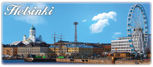 Market Square Panorama Photo Magnet HEL