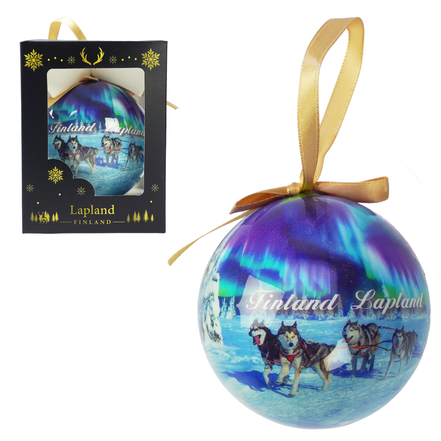 Christmas Ball Husky Sled