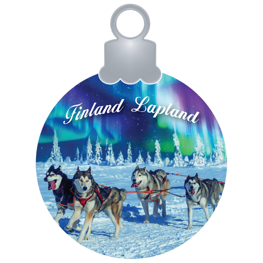 Christmas Ball Husky Sled