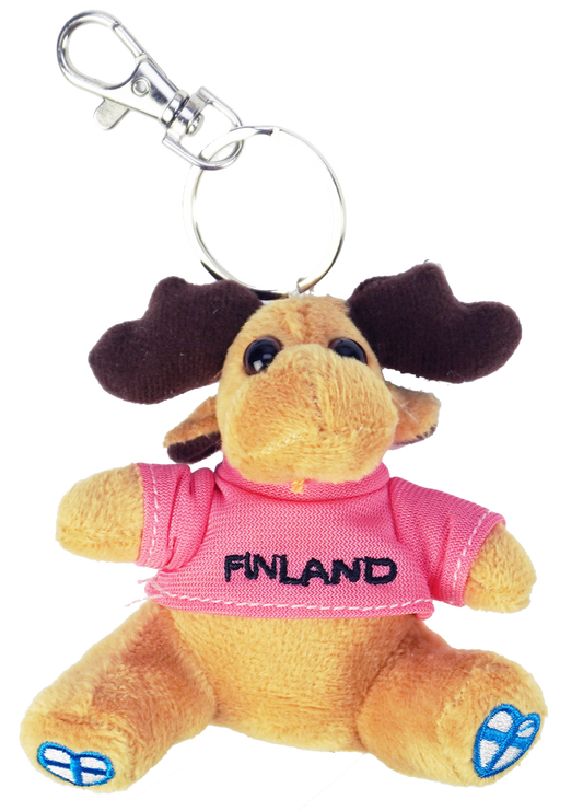 Kartta Hirvi Pehmo XS 9cm Avaimenp Pastelli Punainen FIN
