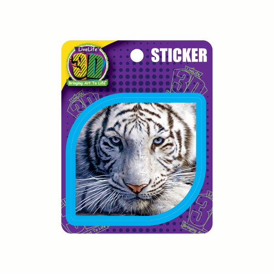 3D LiveLife Stickers - White Tiger Repose