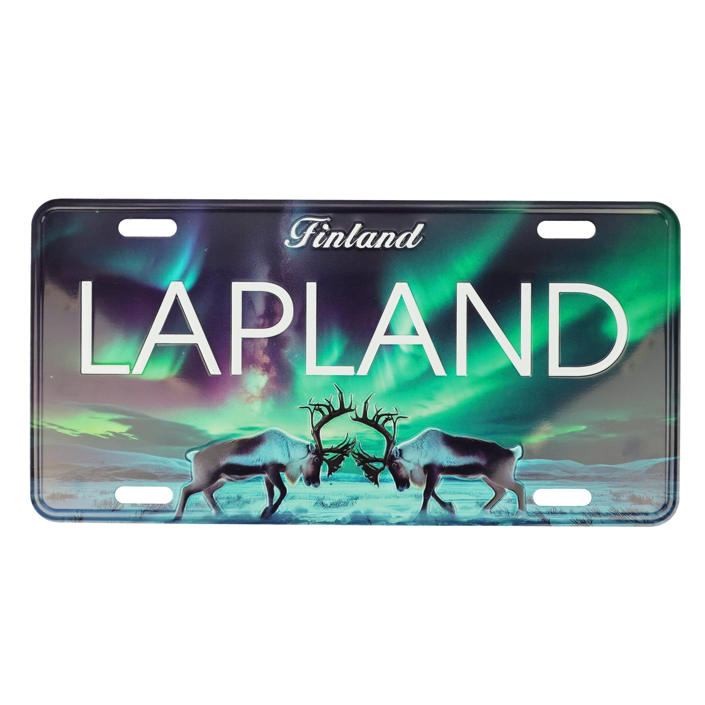 Fighting Reindeers License Plate LAP FIN 30 x 15 cm