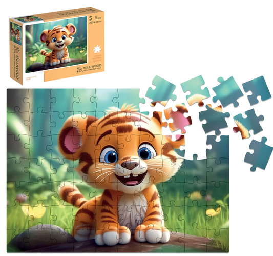 Tiger Wooden Puzzle Rectangle S