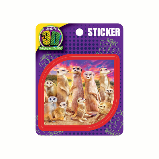 3D LiveLife Stickers - Cool Meerkats