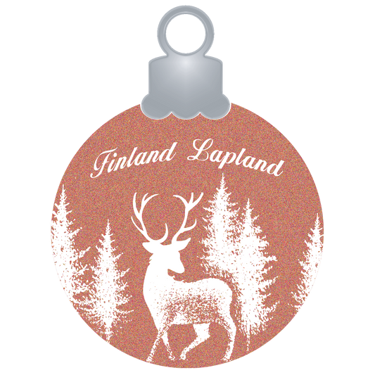 Christmas Ball Reindeer Forest Rose Gold