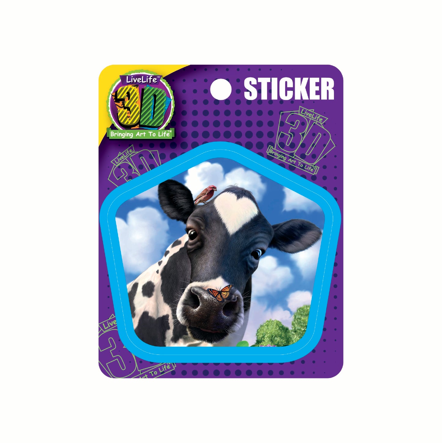 3D LiveLife Stickers - Curious Cow