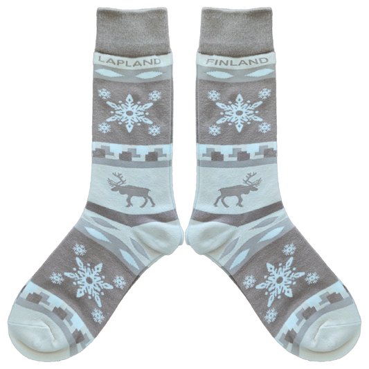 Reindeer Snowflake 35-40 Socks Beige FIN LAP
