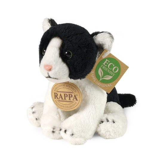 Plush black and white cat 14 cm
