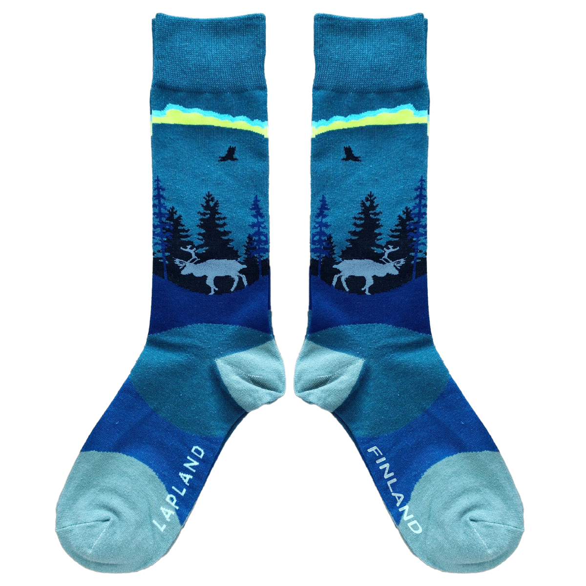 Reindeer Forest 35-40 Socks Teal FIN LAP