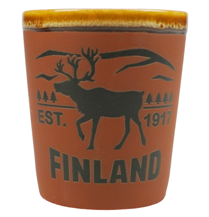 Rustic Shot Glass Finland Red FIN