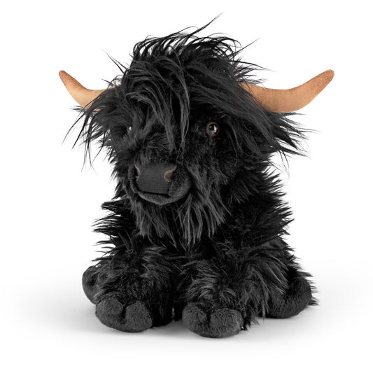 AN648 Black Highland Cow with Sound 30cm