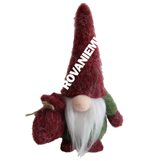 Cap Santa with bag red and green fabric 16 cm ROV