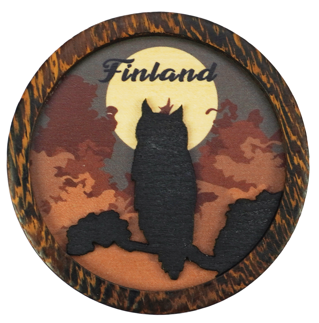 Pöllön Varjo Puumagneetti FIN