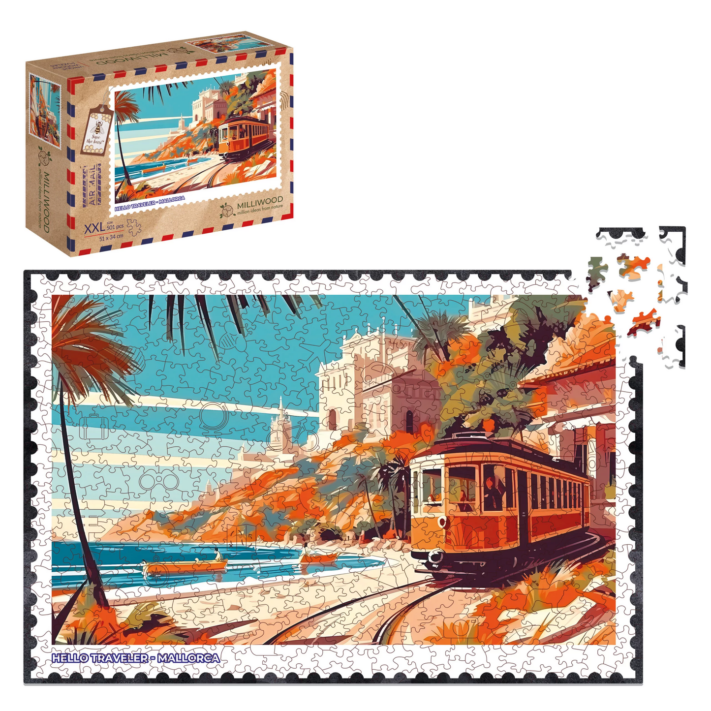 Mallorca Wooden Puzzle Rectangle XXL