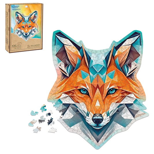 Hypnotizing Fox Wooden Puzzle Shape XXL
