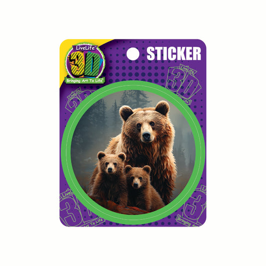 3D LiveLife Stickers - The Three Grizzly Bears