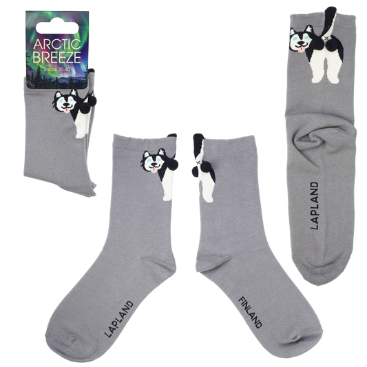 Playful Husky 35-40 Socks Grey FIN LAP