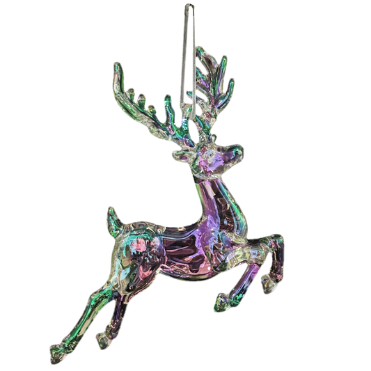 Reindeer Ornament Clear (acrylic)