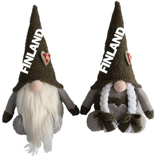 Cap Santa green teddy 40 cm 2 assortment FIN