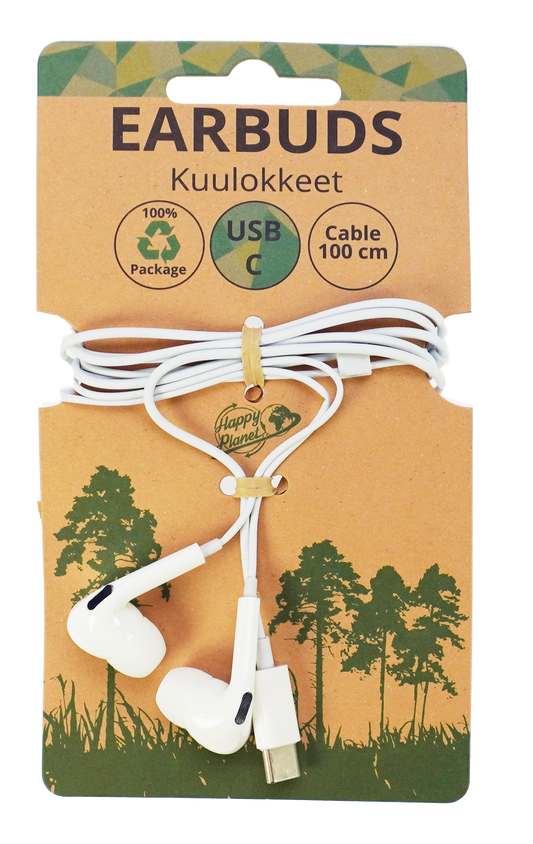 Johdolliset kuulokkeet USB-C valk
