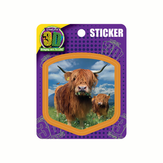 3D LiveLife Stickers - Highland Cows
