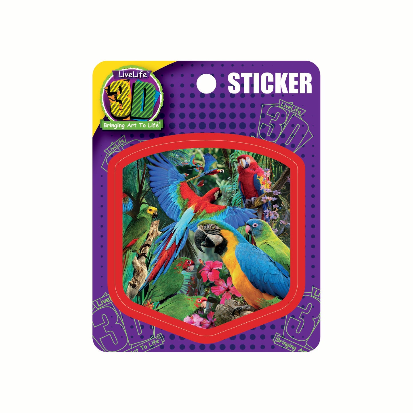 3D LiveLife Stickers - Parrot Pandemonia