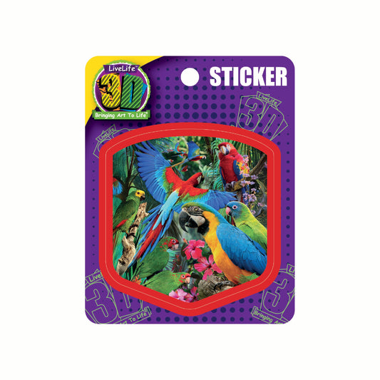 3D LiveLife Stickers - Parrot Pandemonia